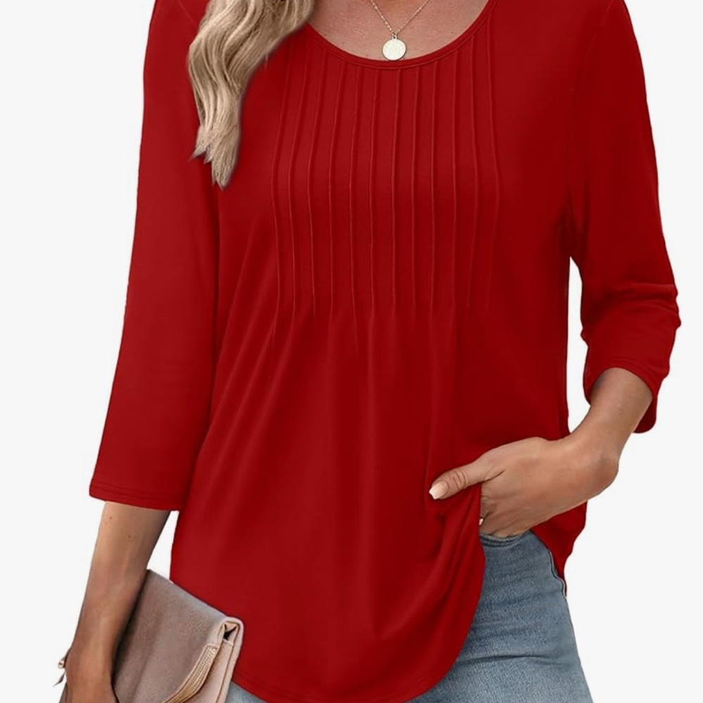 Women’s Red XIEERDUO 3/4 Length Sleeve Top
Size: 3X